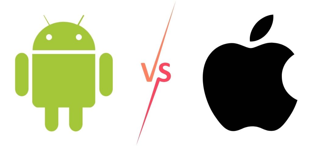 android logo green vs apple logo black